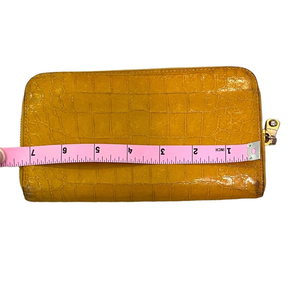 Miu Miu yellow leather croc embossed zippy zip around Long wallet - Picture 8 of 16